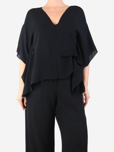 Black silk blouse - size M Tops Morgane Le Fay 