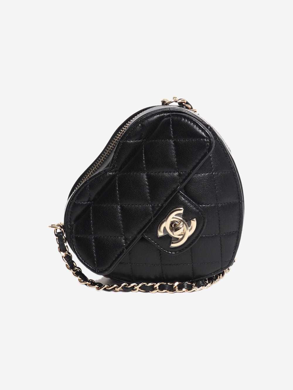 Black 2021 lambskin heart bag Cross-body Bags Chanel 