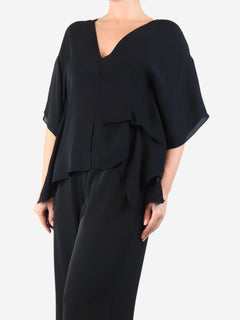 Black silk blouse - size M Tops Morgane Le Fay 