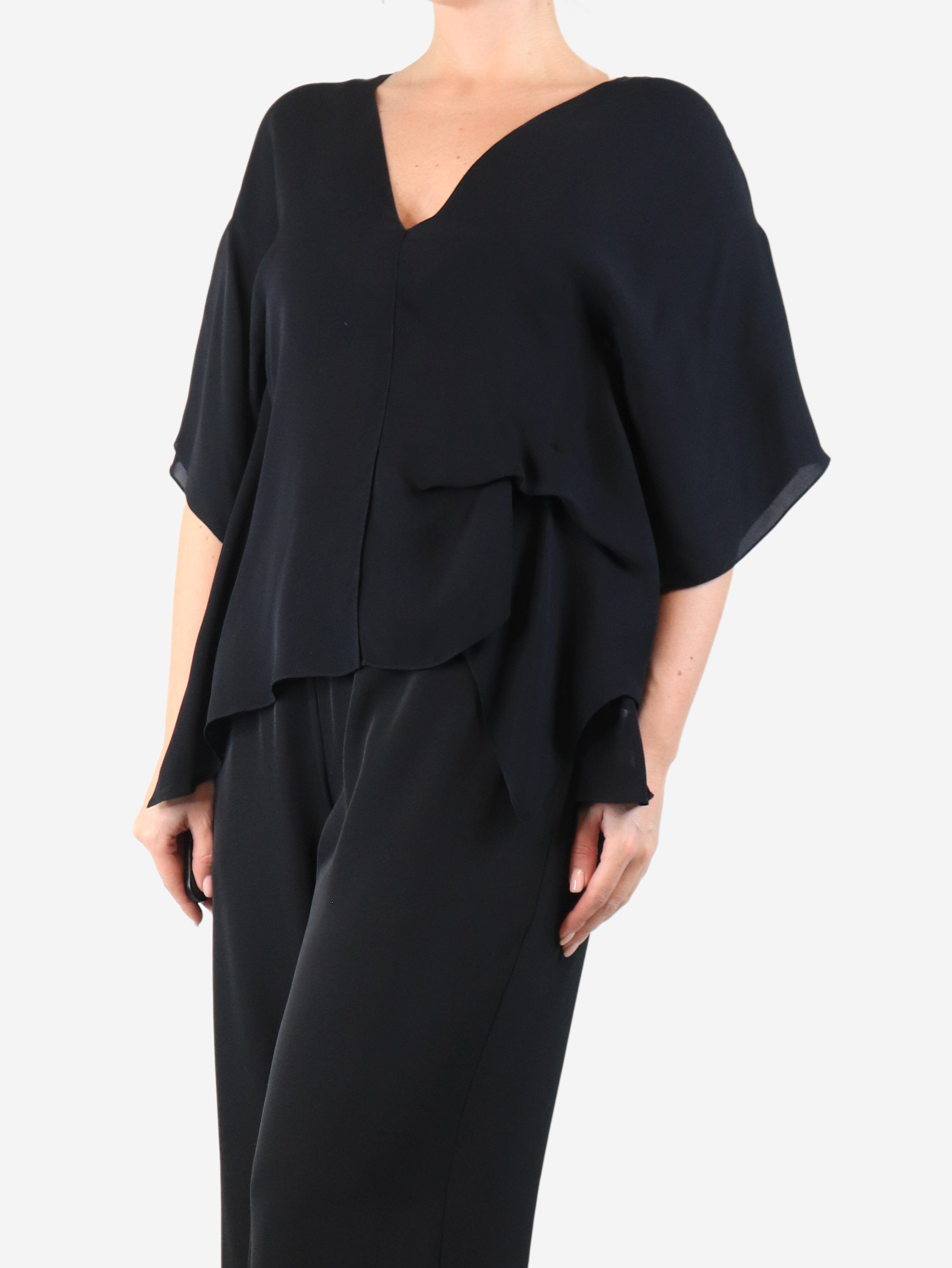Black silk blouse - size M Tops Morgane Le Fay 