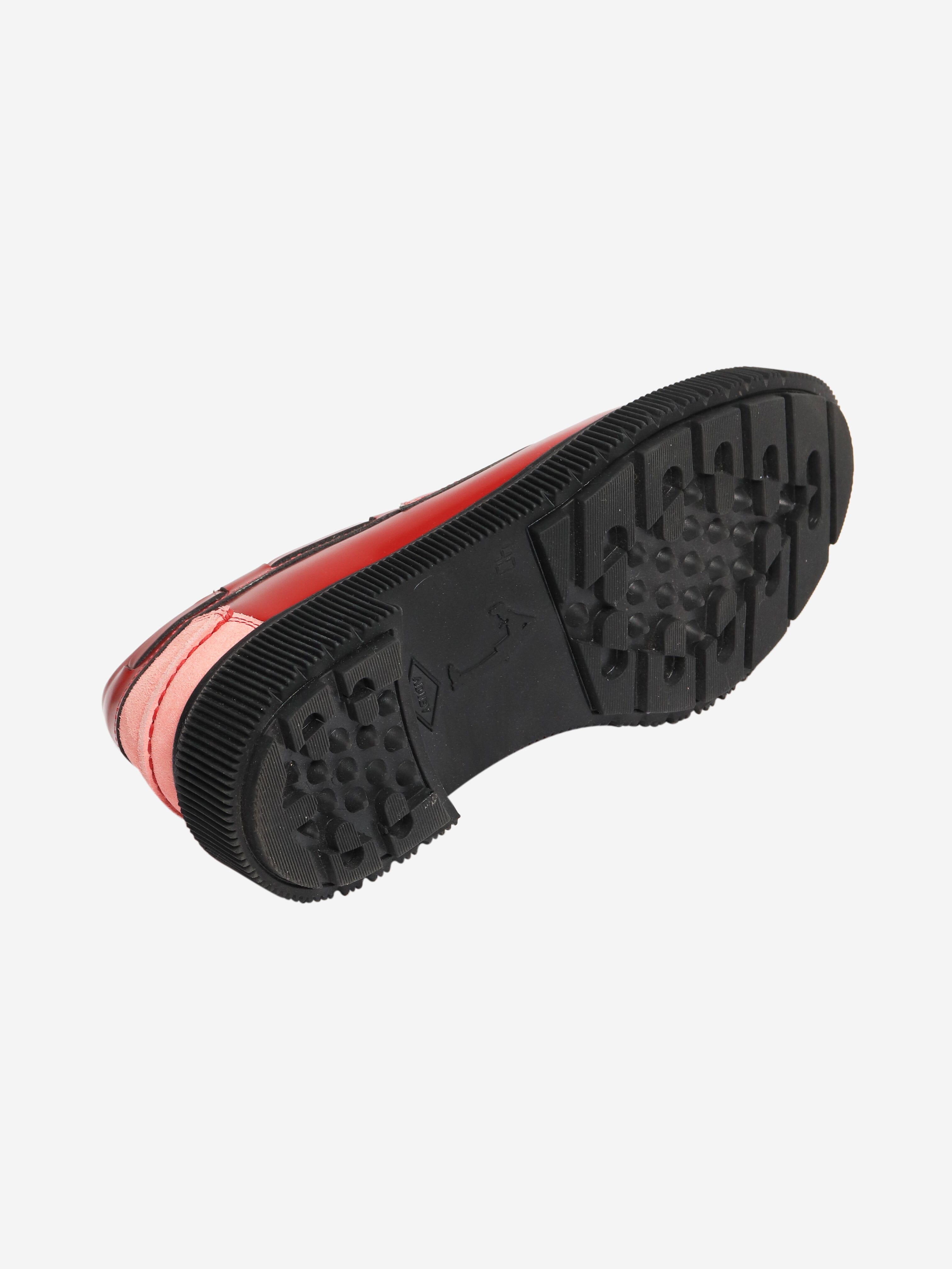 Red and pink chunky colour-block boat shoes - size EU 40 Flat Shoes Adieu 