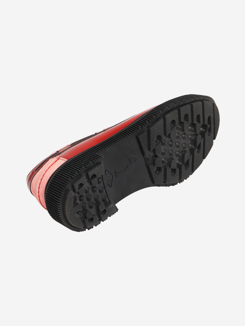 Red and pink chunky colour-block boat shoes - size EU 40 Flat Shoes Adieu 