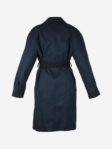 Balenciaga Navy blue belted trench coat - size UK 6