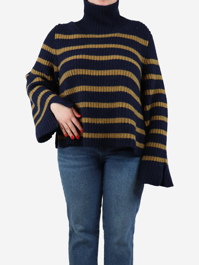 Dark blue and beige cashmere striped jumper - size M Knitwear Khaite 