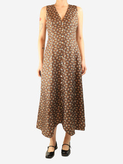 Brown silk maxi dress - size S Dresses Doen 