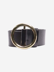 Frame Black round buckle belt