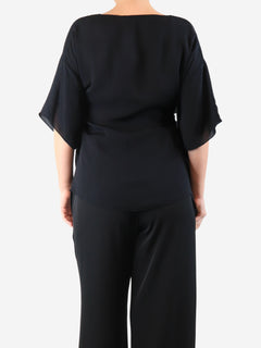 Black silk blouse - size M Tops Morgane Le Fay 