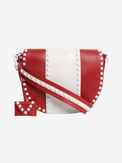 Red and white Rockstud Saddle bag Shoulder bags Valentino 
