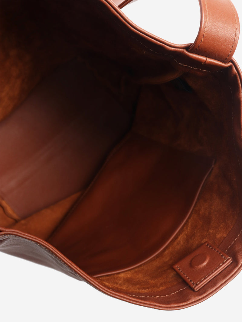 Brown leather bucket bag Tote Bags Isaac Reina 
