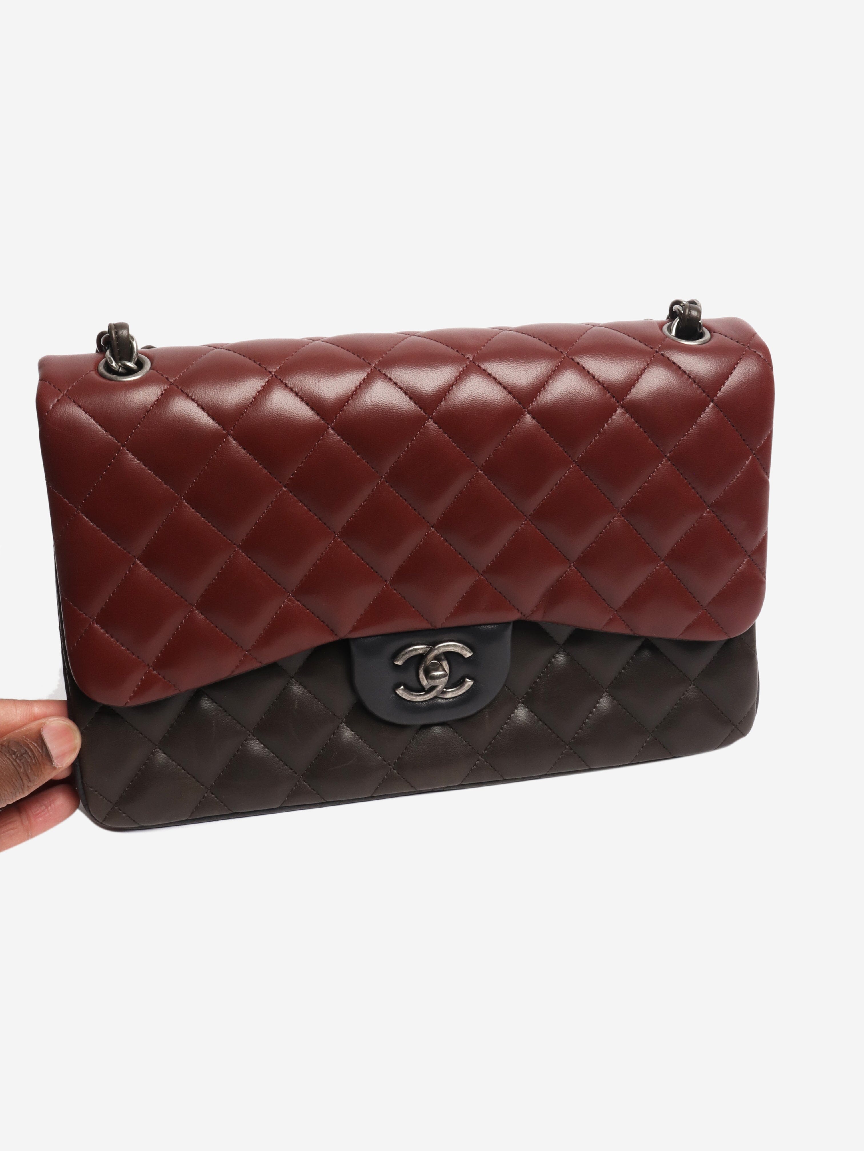 Tri-Color 2013 jumbo lambskin Classic double flap shoulder bag Shoulder bags Chanel 