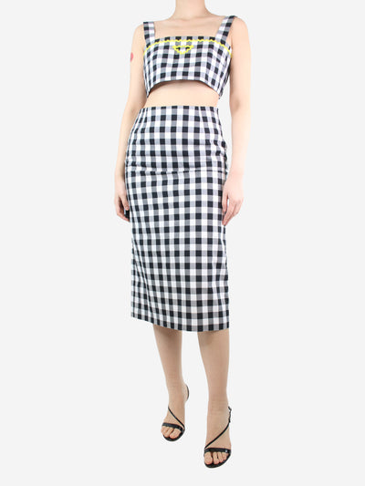 Black and white check top and skirt set - size UK 8 Sets Prada 