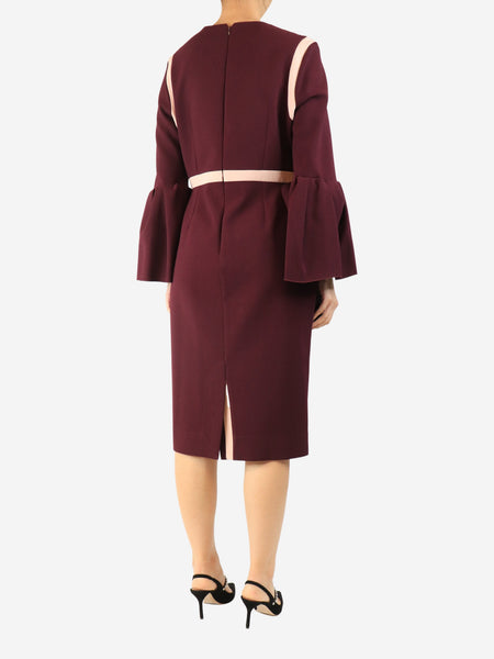 Purple crepe midi dress - size UK 14 alternate image
