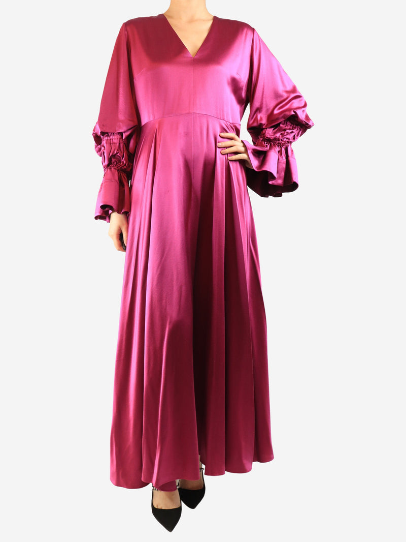 Pink silk midi dress - size UK 14 Dresses Roksanda 