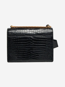 Saint Laurent Black croc-embossed leather Sunset bag