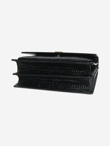 Saint Laurent Black croc-embossed leather Sunset bag