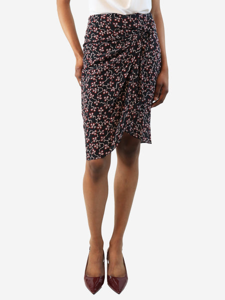 Black floral mini skirt - size UK 6 product image