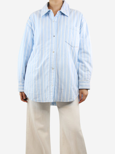 Light blue striped padded shirt jacket - size S Coats & Jackets Alexander Wang 