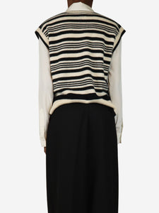 ME+EM Cream and black striped cashmere jumper vest - size XS