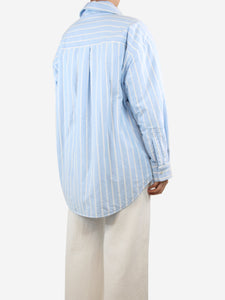 Alexander Wang Light blue striped padded shirt jacket - size S