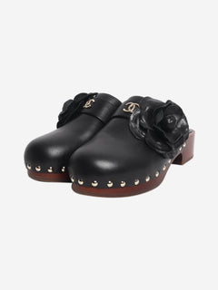 Black SS23 Camellia leather clogs - size EU 36 Heels Chanel 