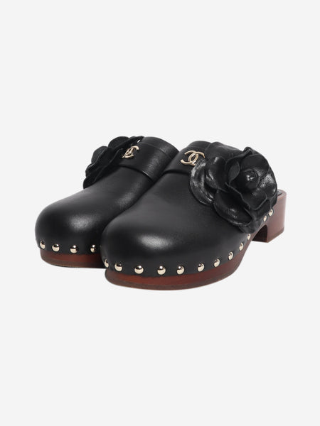 Black SS23 Camellia leather clogs - size EU 36 alternate image