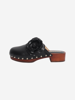 Black SS23 Camellia leather clogs - size EU 36 Heels Chanel 