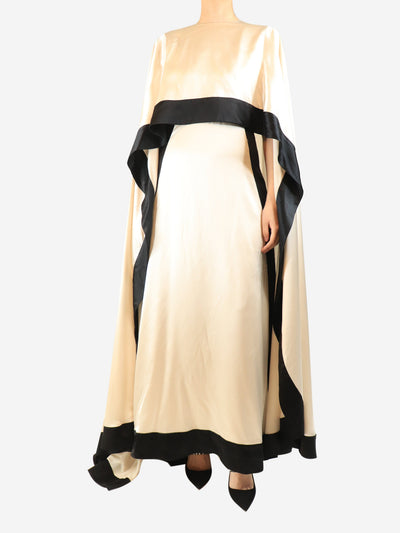 Neutral satin silk maxi cape dress - size M Dresses SemSem 