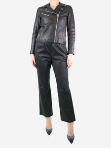 Enes Black leather trousers - size UK 12