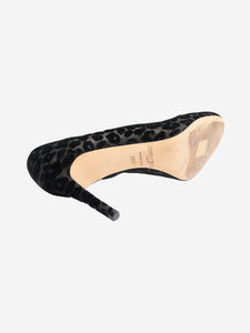 Jimmy Choo Black Bridget 85 leopard pumps - size EU 38.5