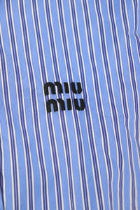 Miu Miu Blue striped poplin shirt - size UK 4