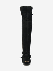 Jimmy Choo Black shearling knee-high boots - size EU 36.5