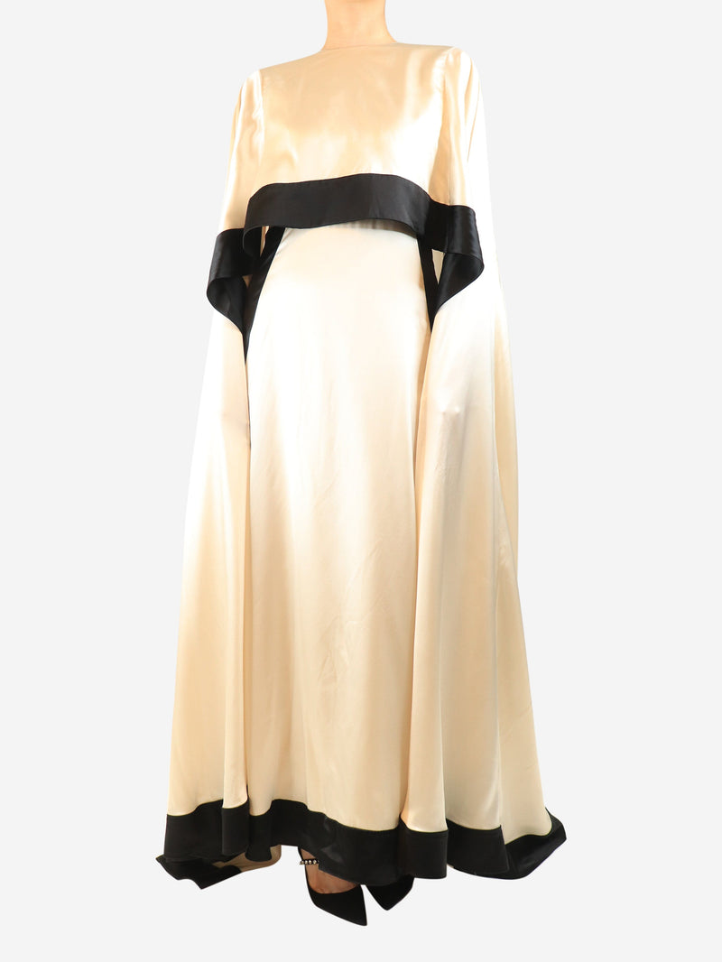Neutral satin silk maxi cape dress - size M Dresses SemSem 