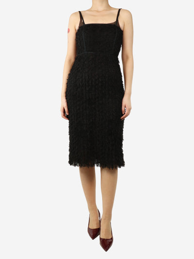 Black feathered midi dress - size UK 10 Dresses Marc Jacobs 