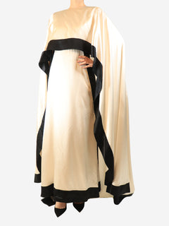 Neutral satin silk maxi cape dress - size M Dresses SemSem 