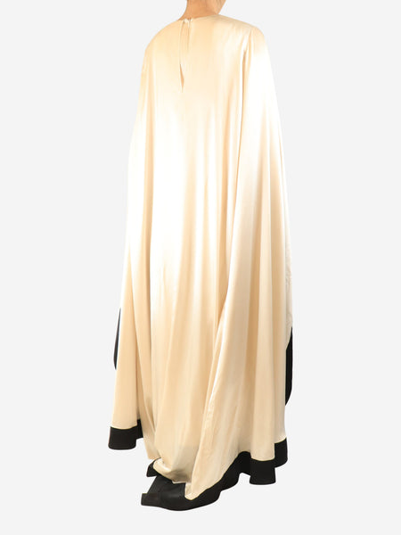 Neutral satin silk maxi cape dress - size M alternate image