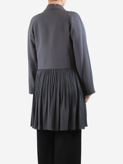 Dark grey pleated longline jacket - size M Coats & Jackets Morgane Le Fay 