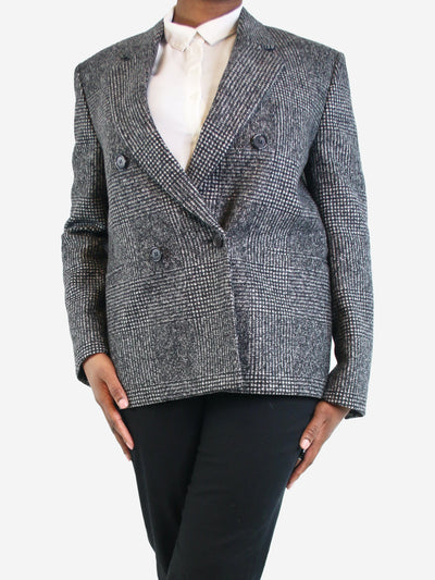 Grey double-breasted wool blazer - size UK 16 Coats & Jackets Saint Laurent 