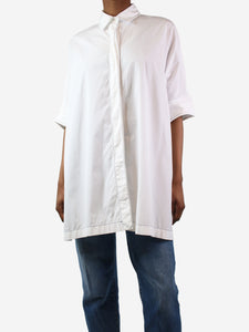 Agnona White oversized sides slit shirt - size XS