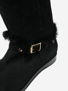 Jimmy Choo Black shearling knee-high boots - size EU 36.5