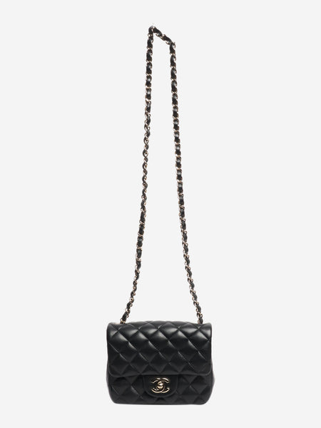 Black 2020 mini lambskin quilted Classic Single Flap bag alternate image