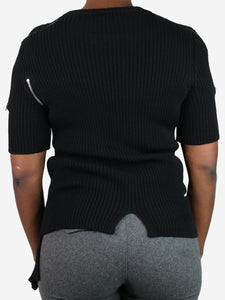 Celine Black short-sleeved knit top - size L