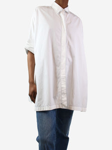 Agnona White oversized sides slit shirt - size XS