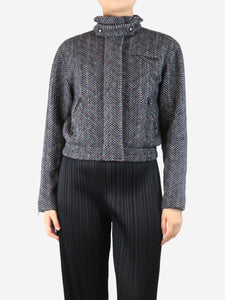 Missoni Multi Chevron knit bomber jacket - size UK 10