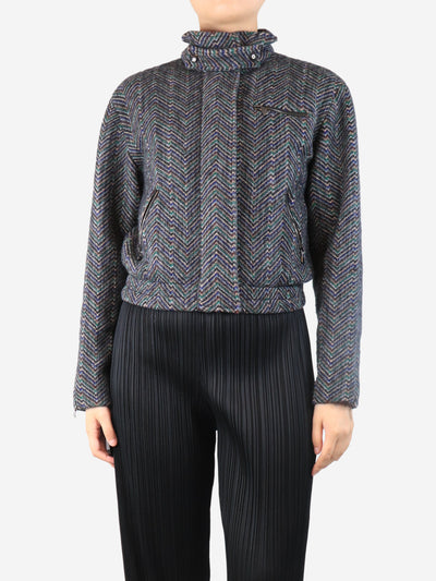 Multi Chevron knit bomber jacket - size UK 10 Coats & Jackets Missoni 