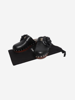 Black SS23 Camellia leather clogs - size EU 36 Heels Chanel 