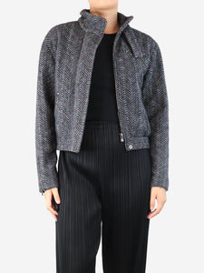 Missoni Multi Chevron knit bomber jacket - size UK 10