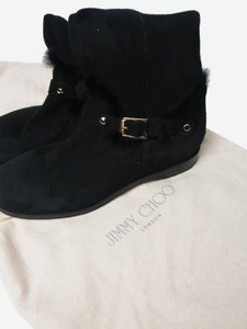 Jimmy Choo Black shearling knee-high boots - size EU 36.5