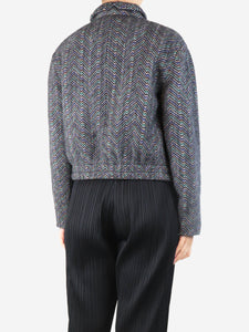 Missoni Multi Chevron knit bomber jacket - size UK 10