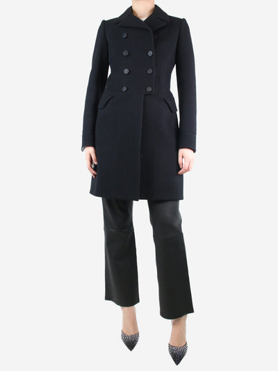 Black double-breasted wool coat - size UK 12 Coats & Jackets Alaia 