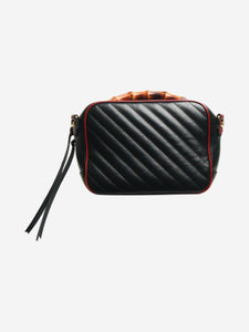 Gucci Black GG Marmont shoulder bag with bamboo handle